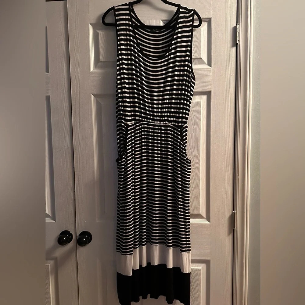 striped maxi dress
